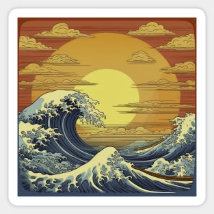 Chinese Waves Illustration Background Sticker